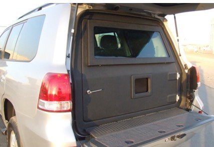 Armored Toyota Land Cruiser Rear Sheild for explosion resistant and ballistic protected VIP armored vehicles